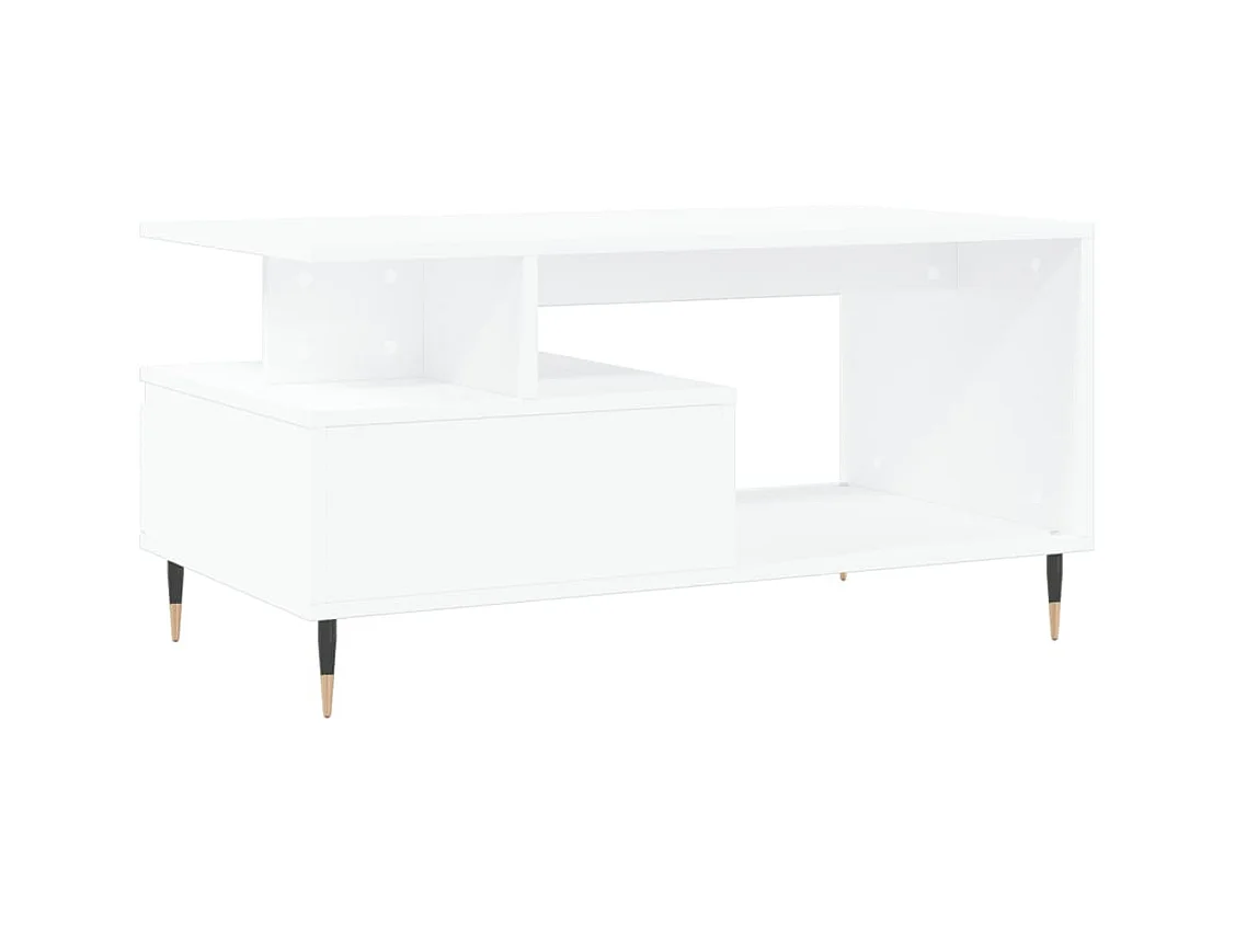 Table basse Blanc 90x49x45 cm Bois d'ingénierie