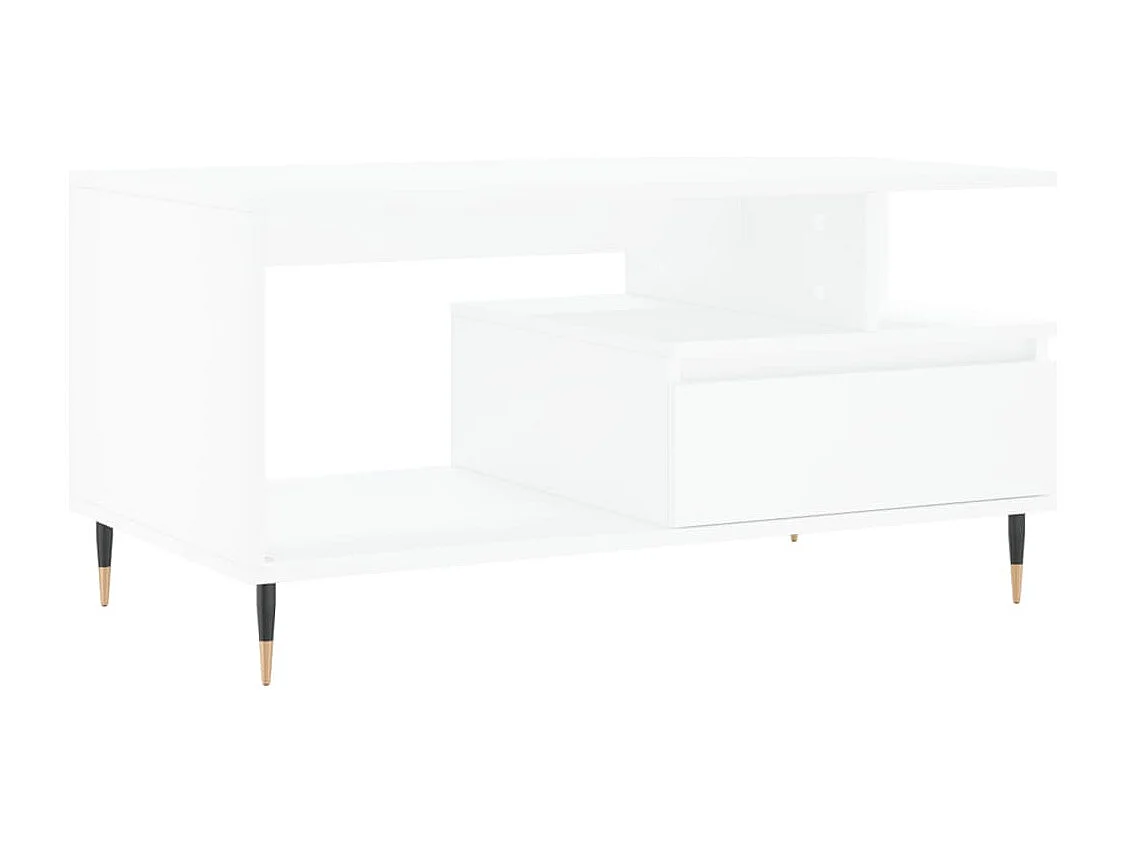 Table basse Blanc 90x49x45 cm Bois d'ingénierie