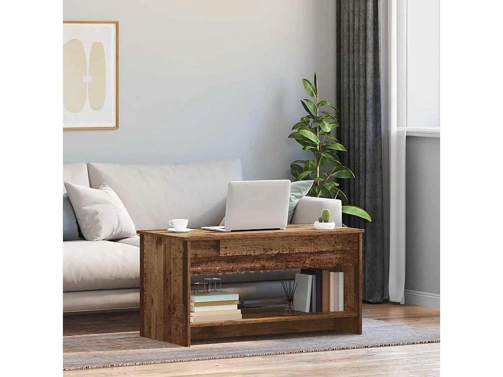 Table basse Bois ancien 102 x 50 x 52.5 cm Bois d'ingénierie