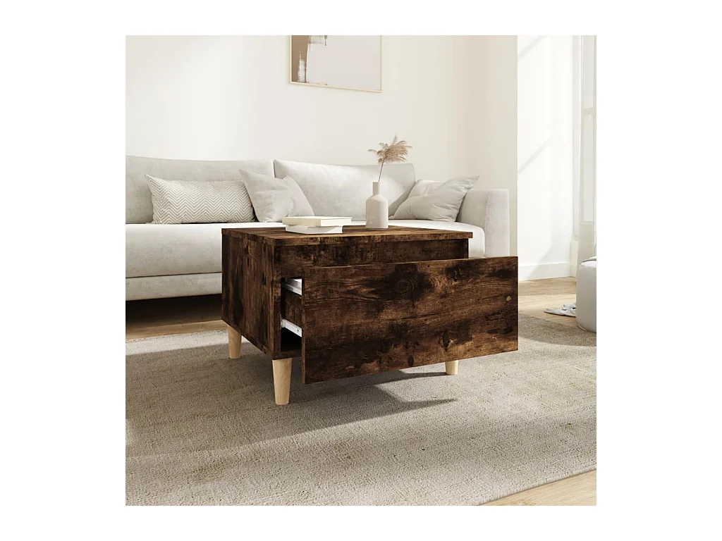 Tavolini laterali 2 pezzi Rovere affumicato 50x46x35 cm Legno ingegnerizzato