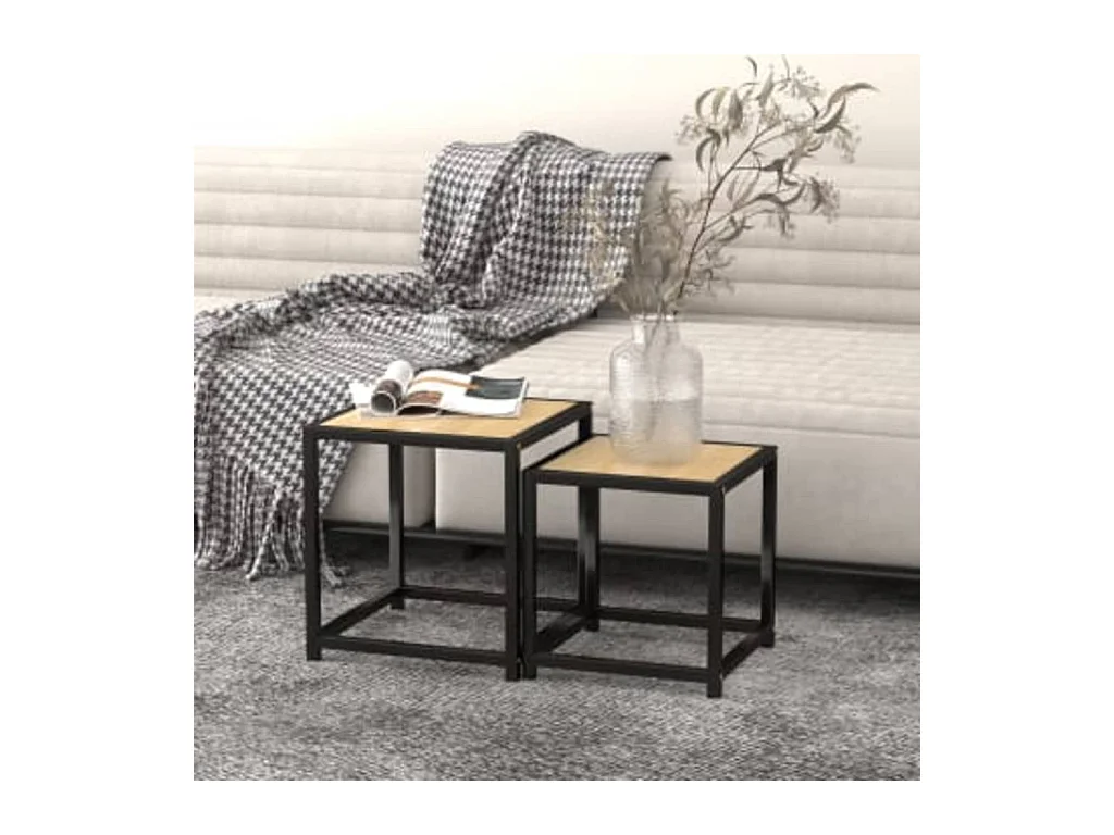 Tables à thé 2 pcs MDF Chêne sonoma