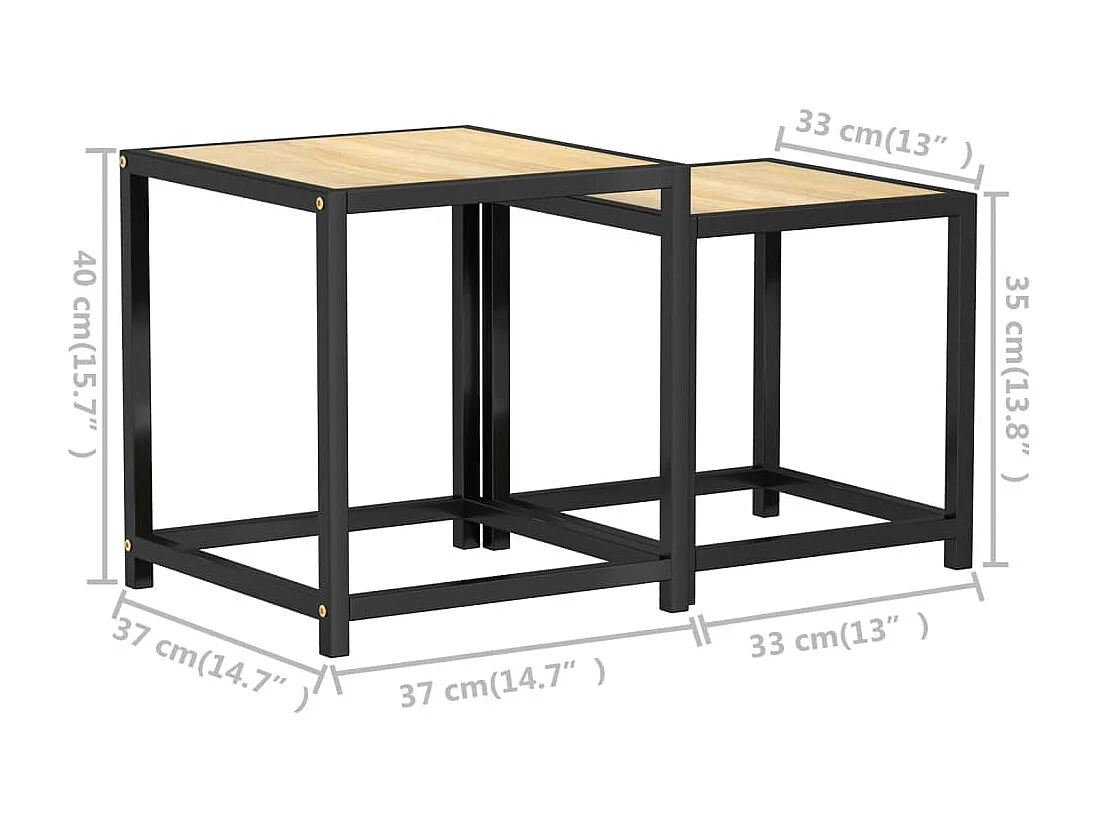 Tables à thé 2 pcs MDF Chêne sonoma