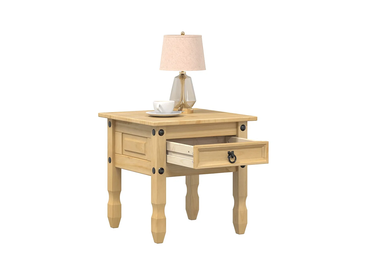 Table d'appoint Corona 50x50x50 cm bois de pin massif