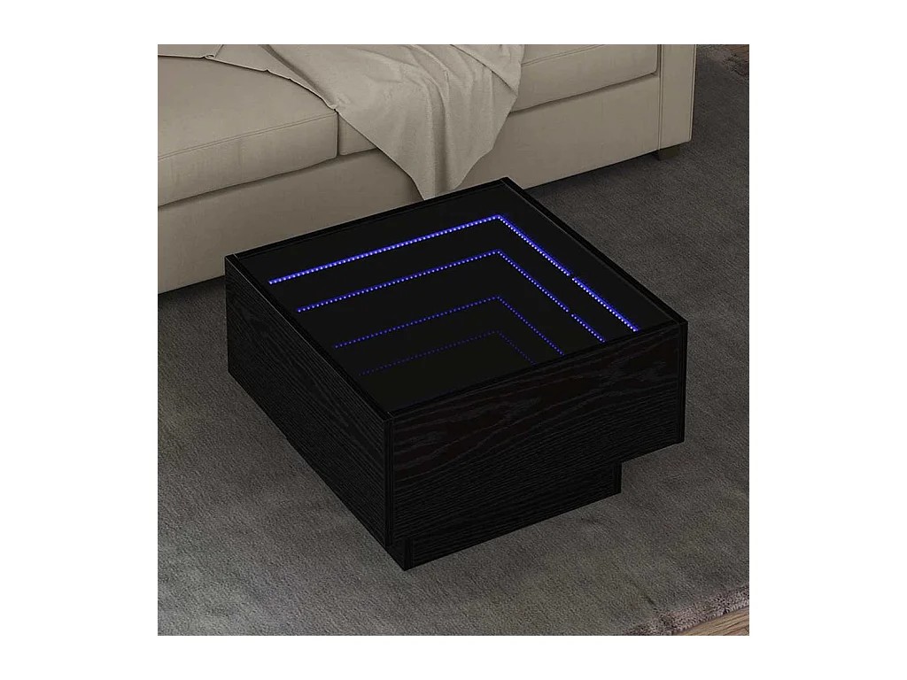 Table basse Chêne noir 50 x 50 x 30 cm Bois d'ingénierie