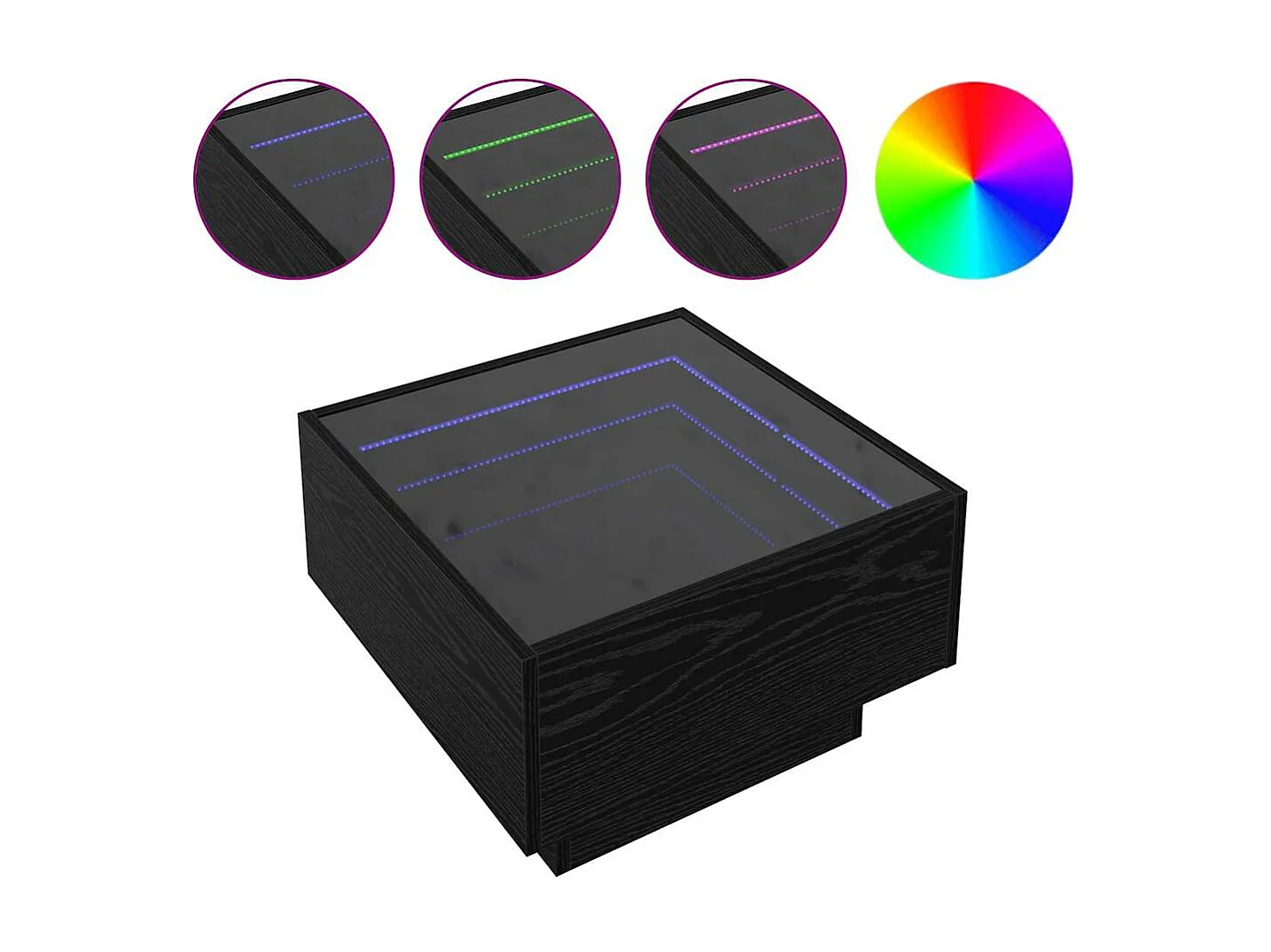 Table basse Chêne noir 50 x 50 x 30 cm Bois d'ingénierie