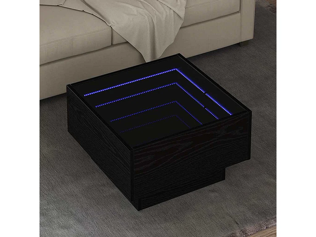 Couchtisch Eiche schwarz 50 x 50 x 30 cm Holzwerkstoff