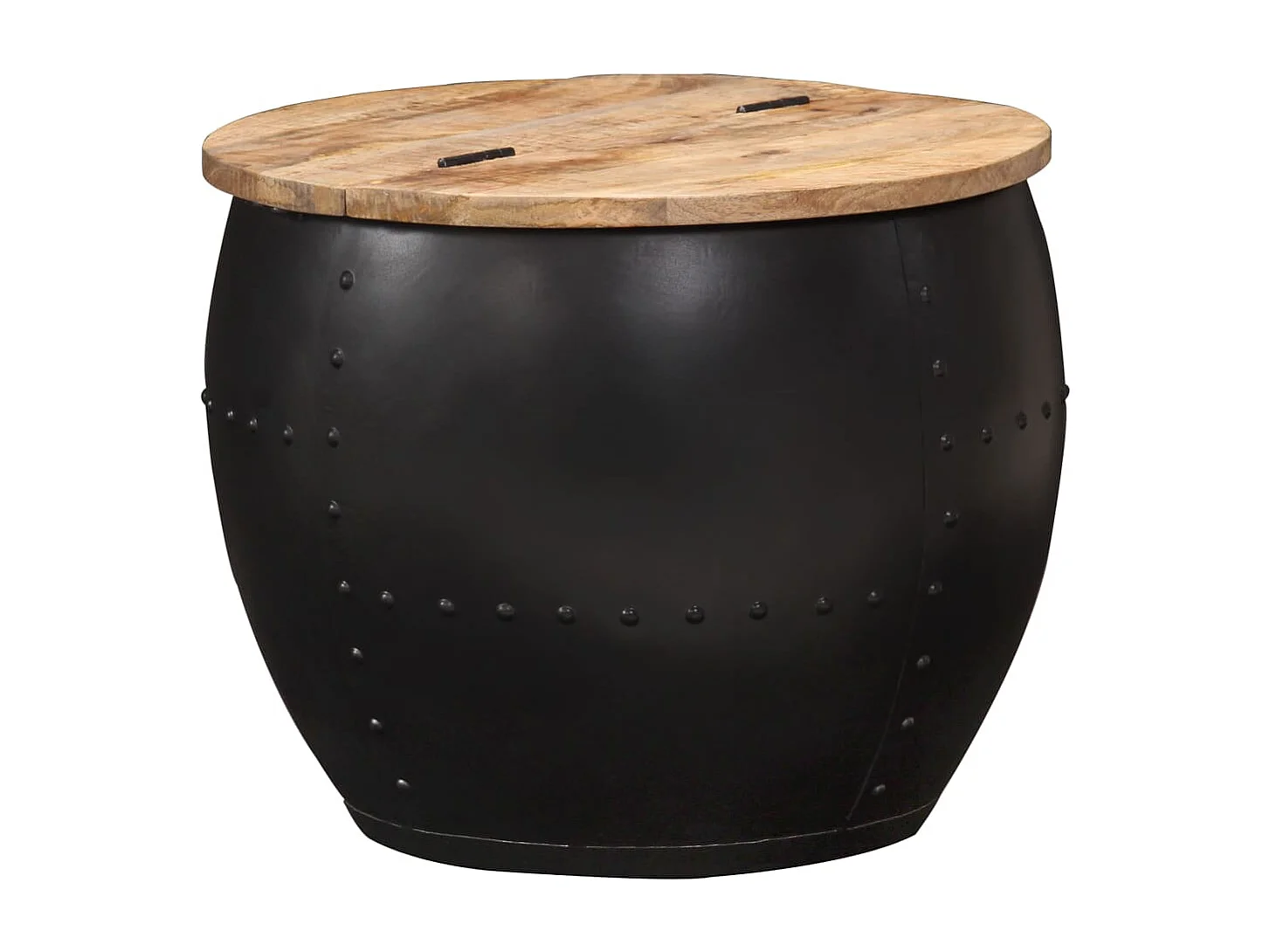 Runder Couchtisch 53x43 cm Massives Mangoholz