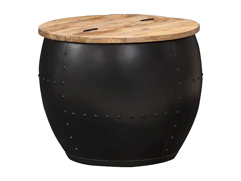 Tavolino rotondo 53x43 cm Legno massello di mango