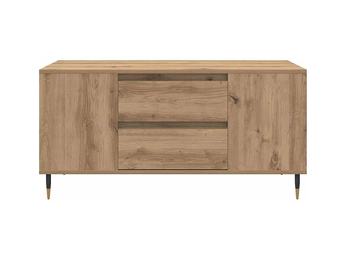 Mesa de centro con cajón, roble artesanal, 102 x 44,5 x 50 cm