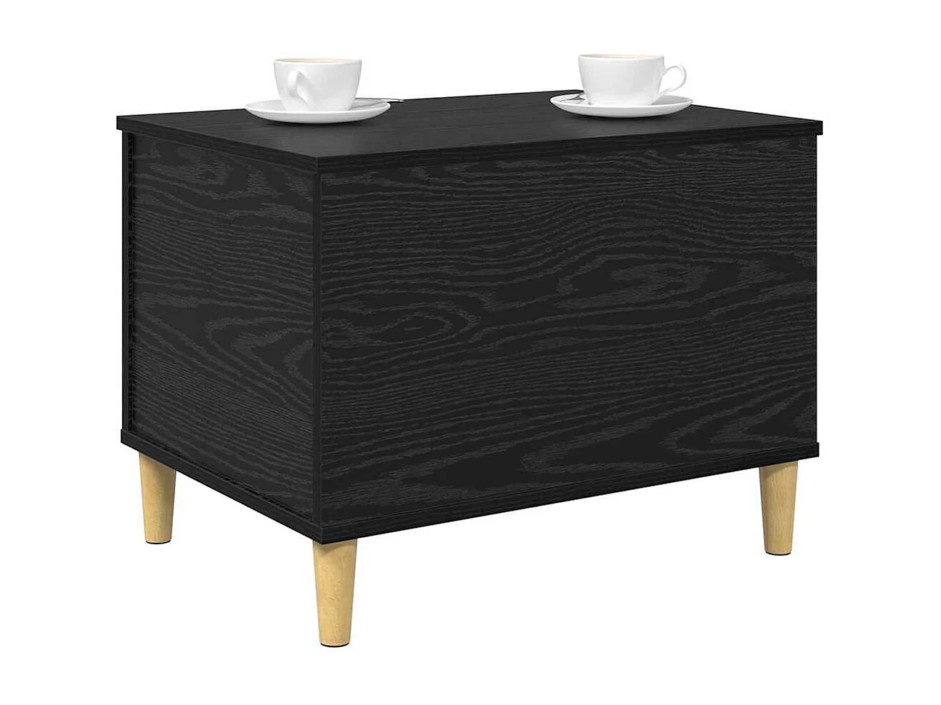 Comodino in rovere nero 60 x 44,5 x 45 cm