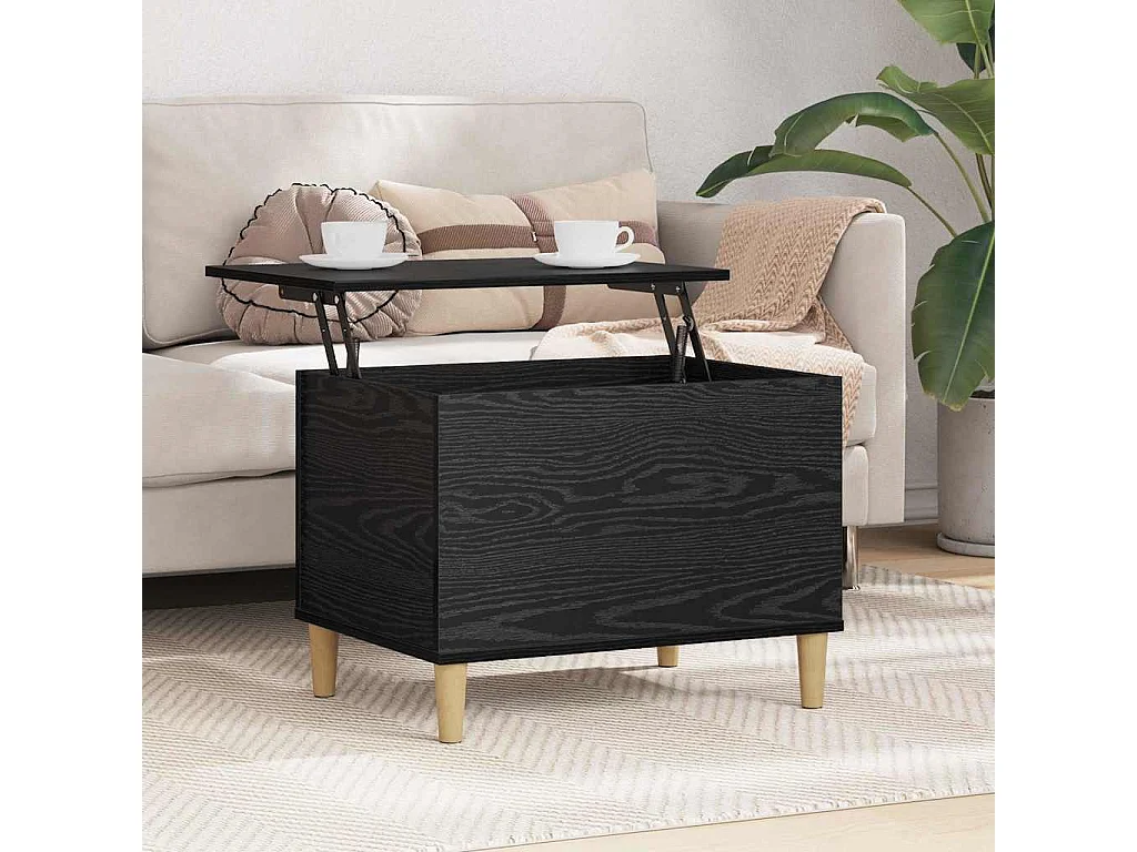 Comodino in rovere nero 60 x 44,5 x 45 cm