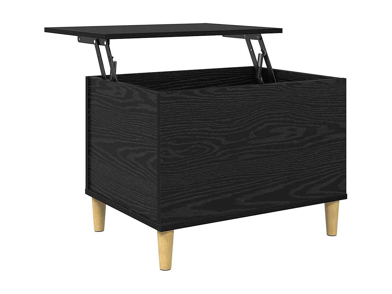 Comodino in rovere nero 60 x 44,5 x 45 cm