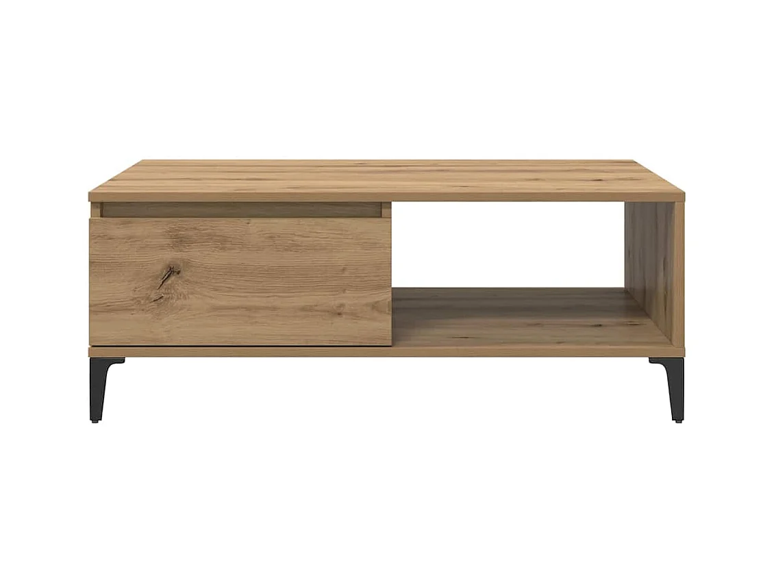 Tavolino da caffè in rovere fatto a mano 90 x 60 x 35 cm Legno ingegnerizzato