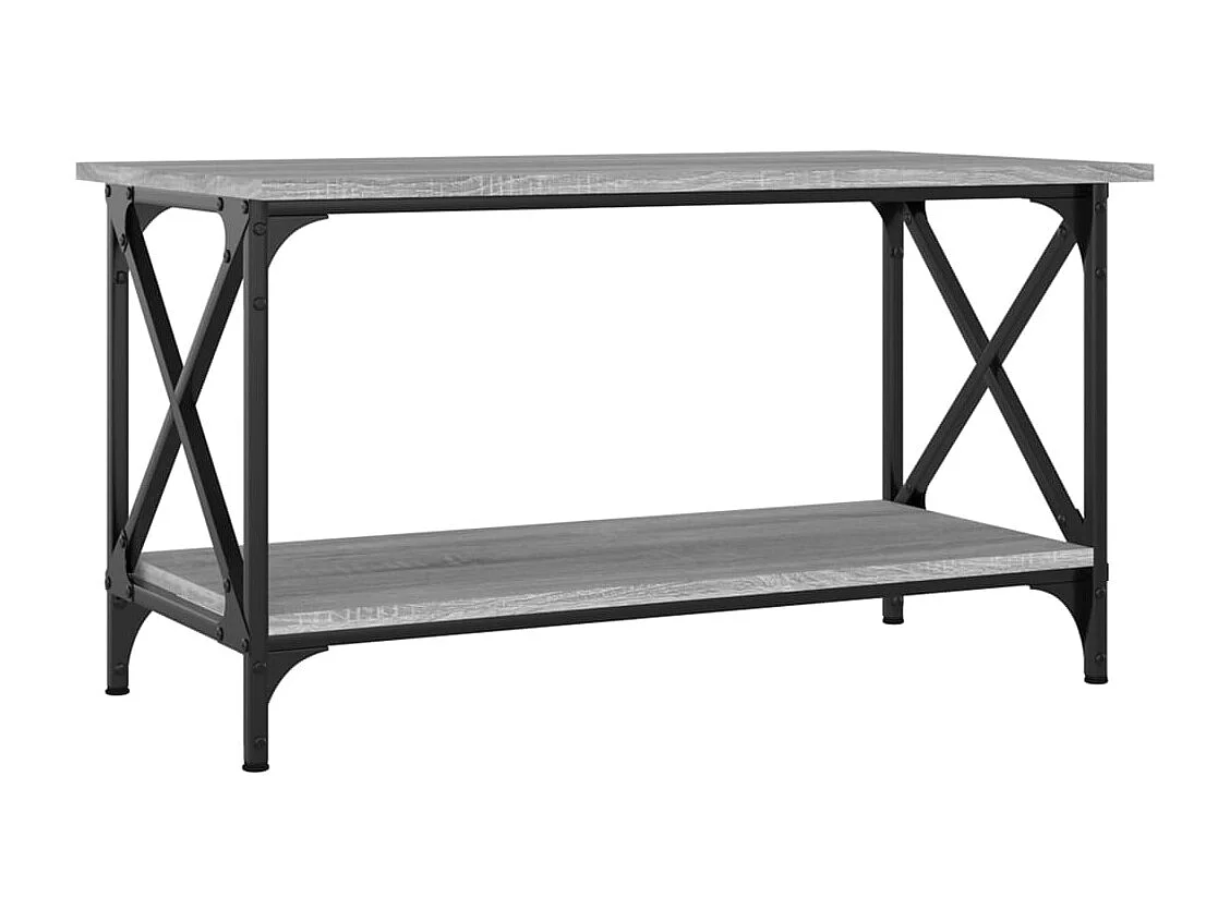 Table basse Sonoma gris 80x45x45 cm Bois d'ingénierie et fer