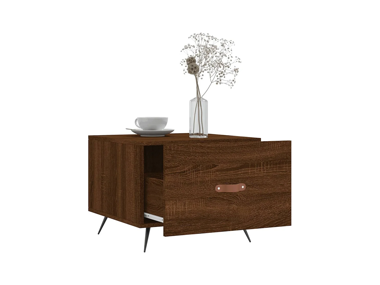 Tavolini da caffè 2 pezzi rovere marrone 50x50x40 cm legno ingegnerizzato