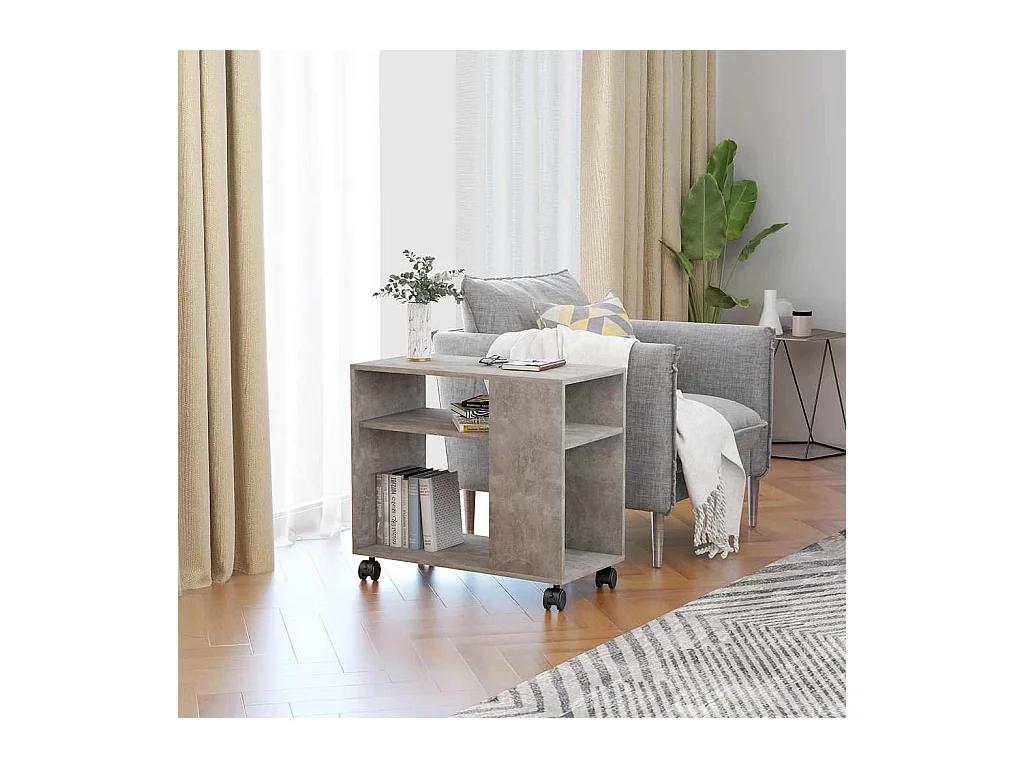 Table d'appoint Gris béton 70x35x55 cm Bois d'ingénierie