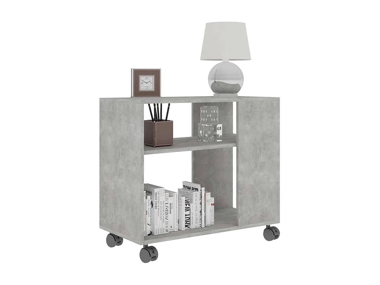 Table d'appoint Gris béton 70x35x55 cm Bois d'ingénierie