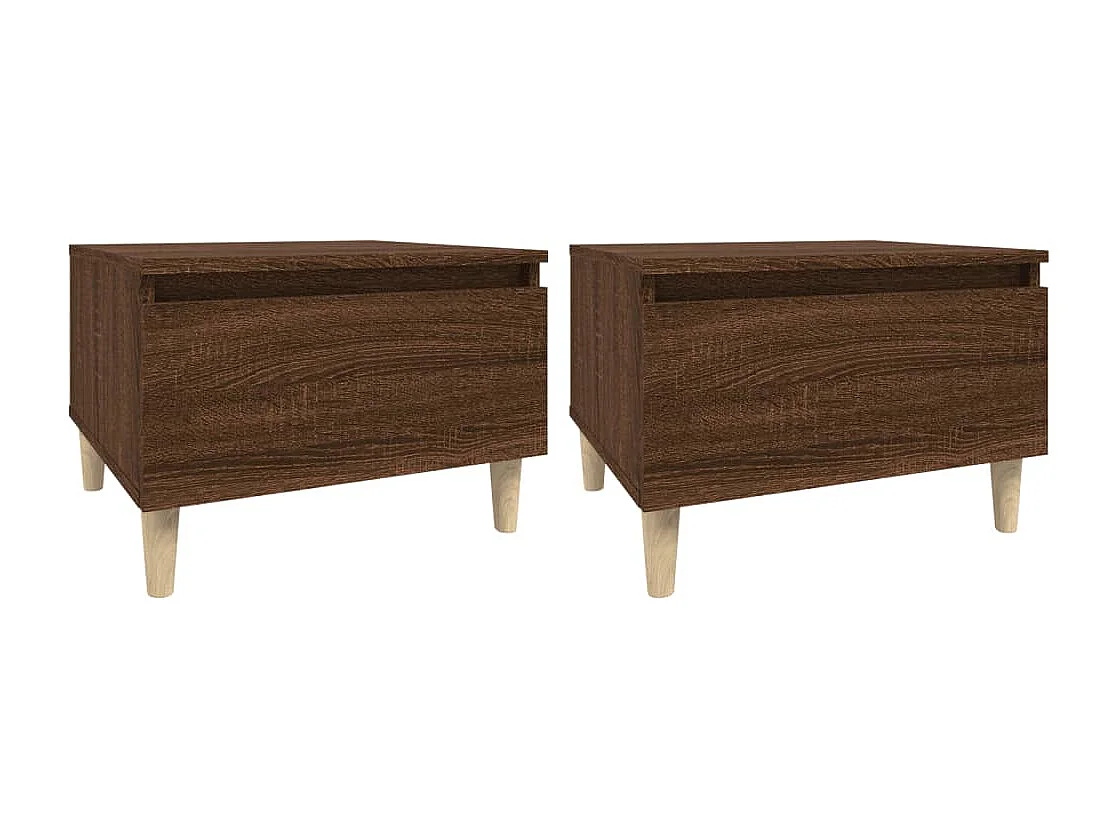 Tables d'appoint 2 pcs Chêne marron 50x46x35 cm Bois ingénierie