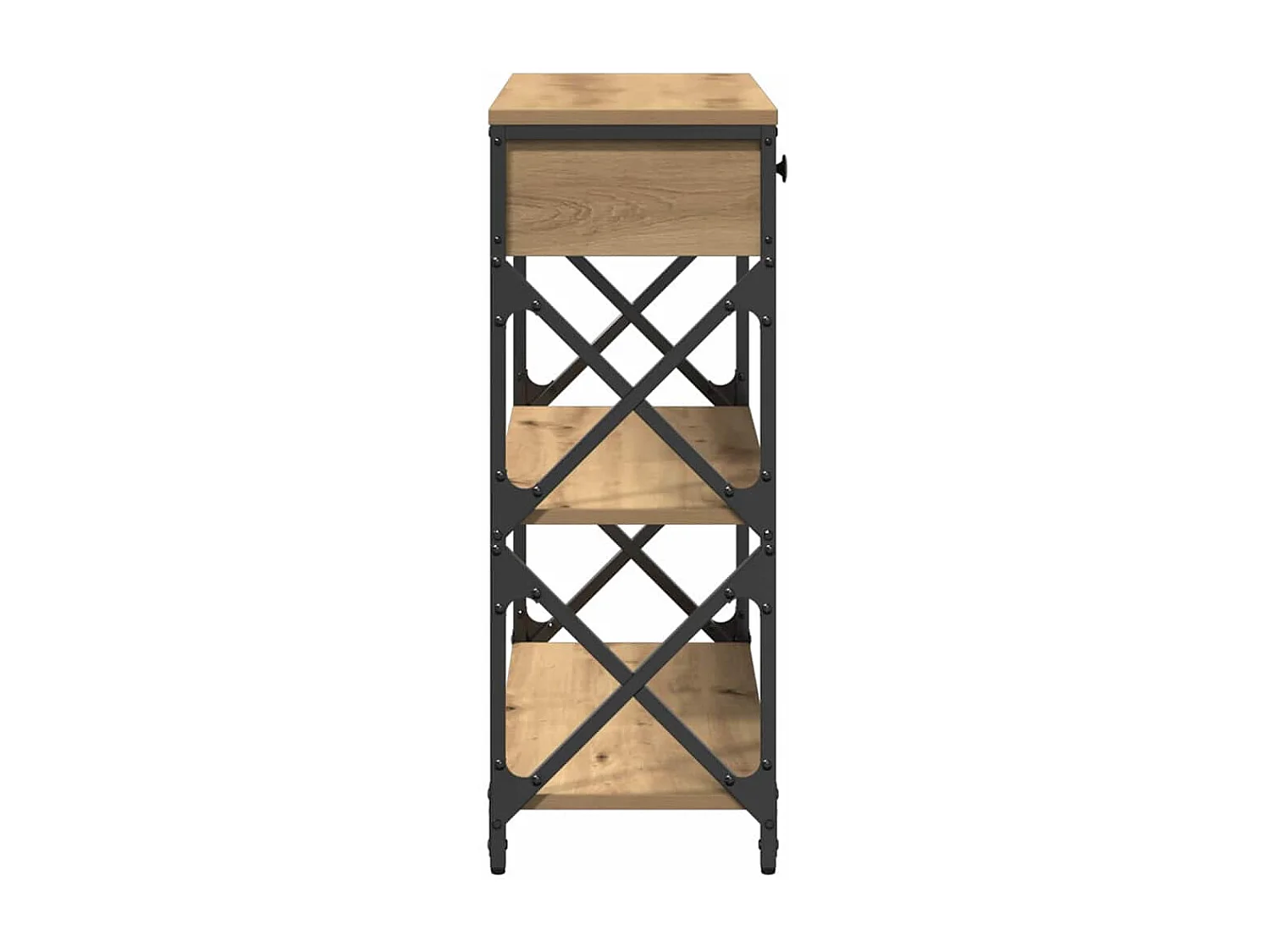 Table Console avec tiroir chêne artisanal 75 x 28 x 75 cm