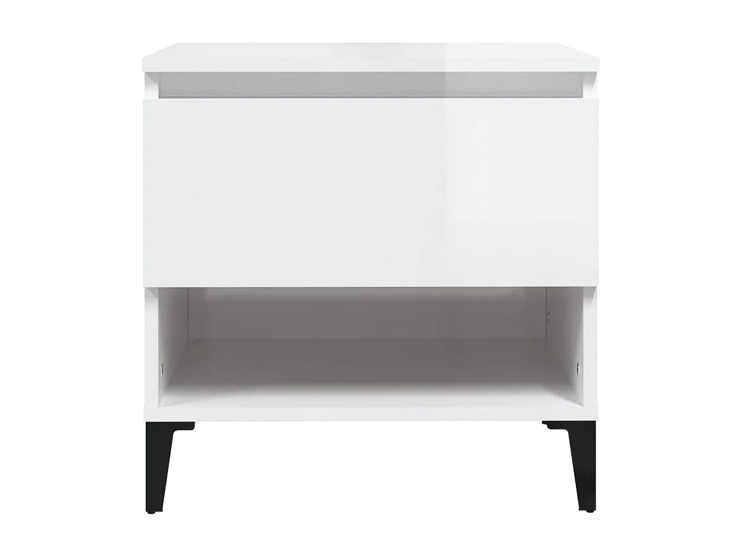 Table d'appoint Blanc brillant 50x46x50 cm Bois d'ingénierie