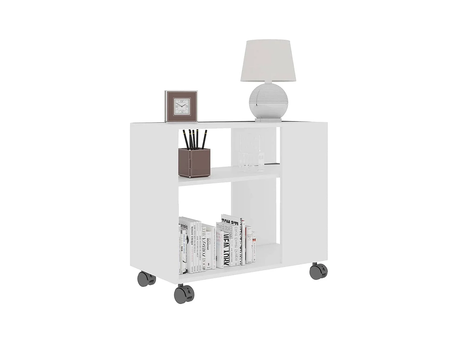 Table d'appoint Blanc 70x35x55 cm Bois d'ingénierie