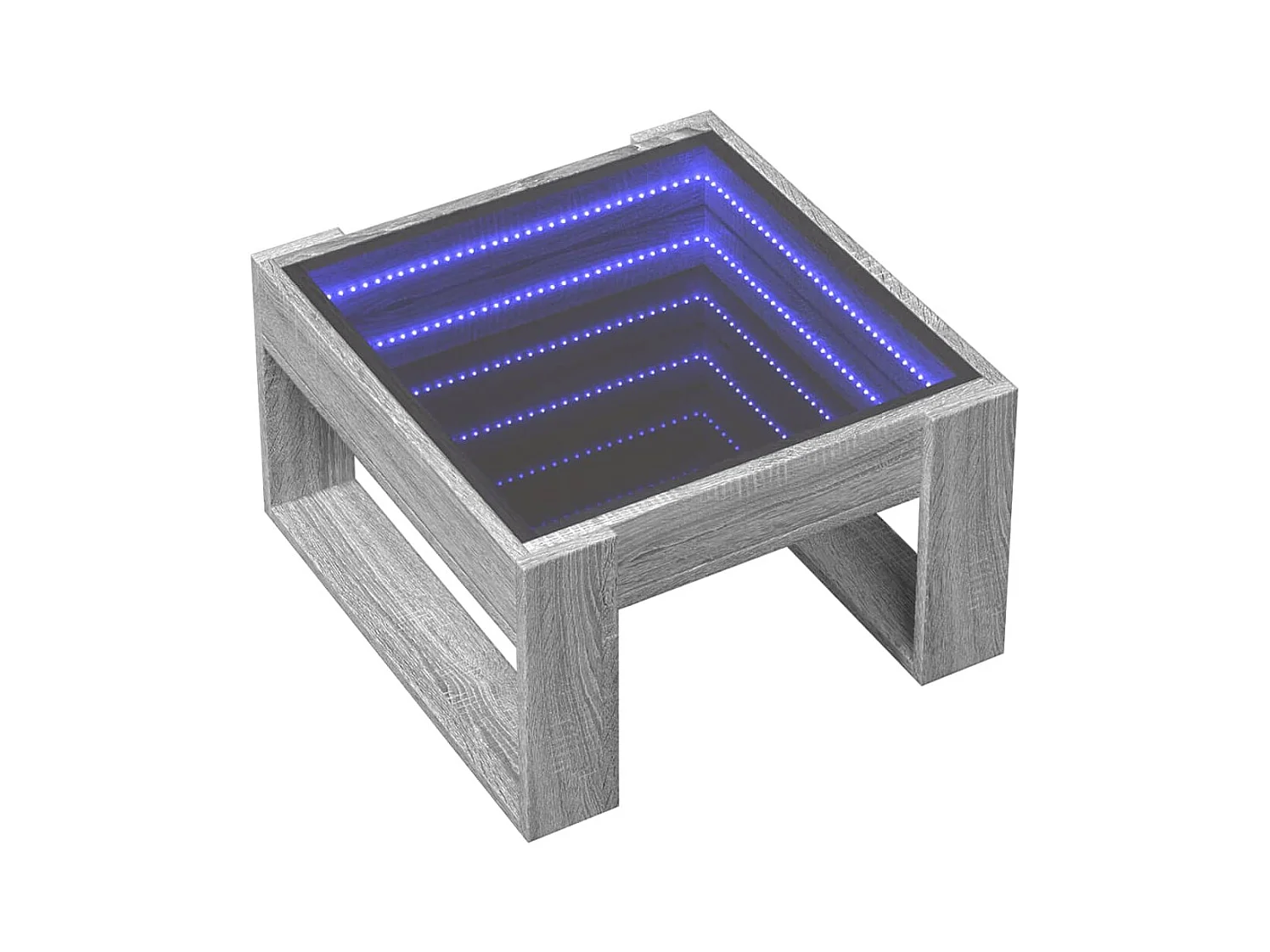 Sonoma grijze infinity LED salontafel 50x53x30 cm