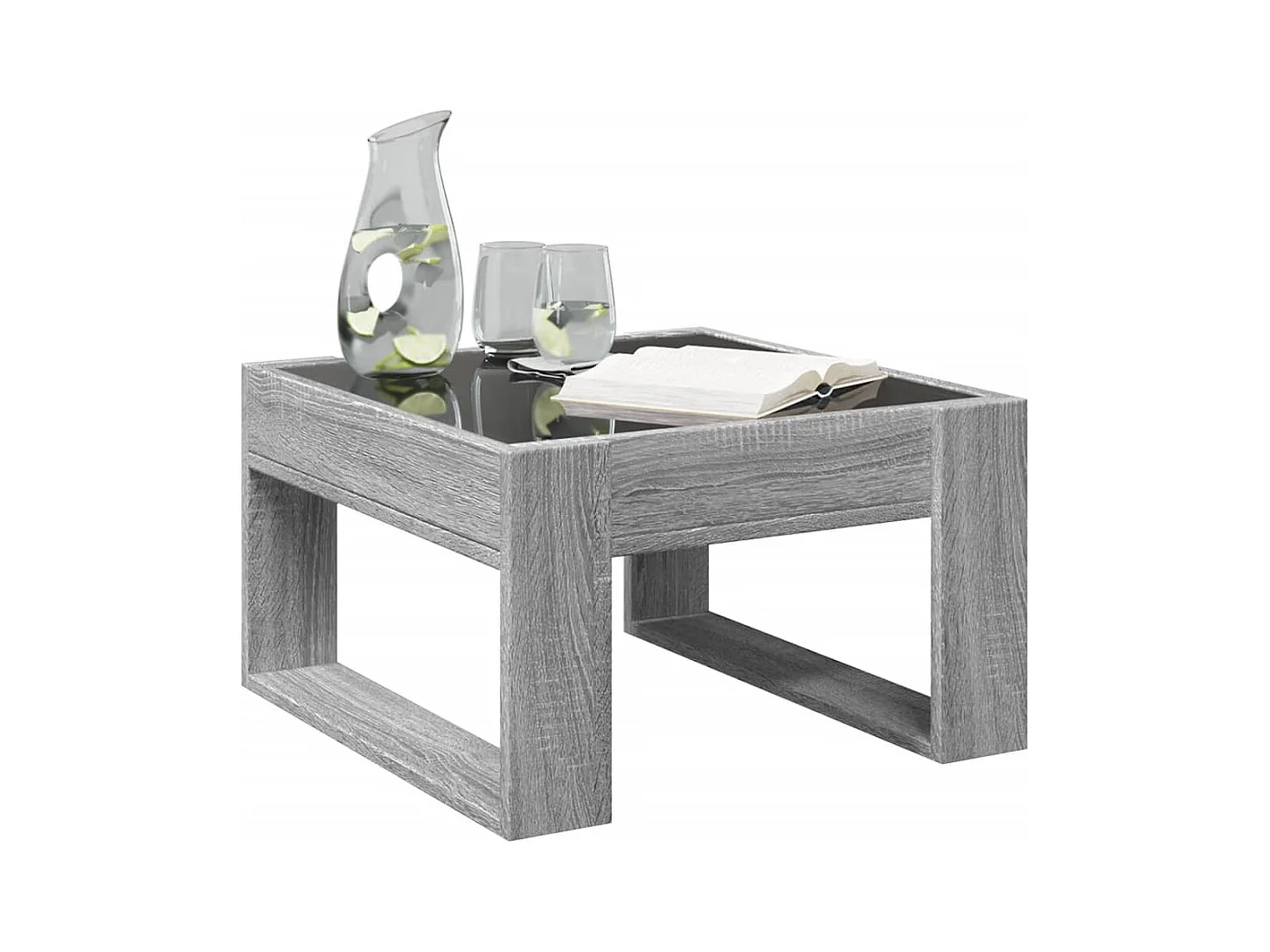 Sonoma grijze infinity LED salontafel 50x53x30 cm