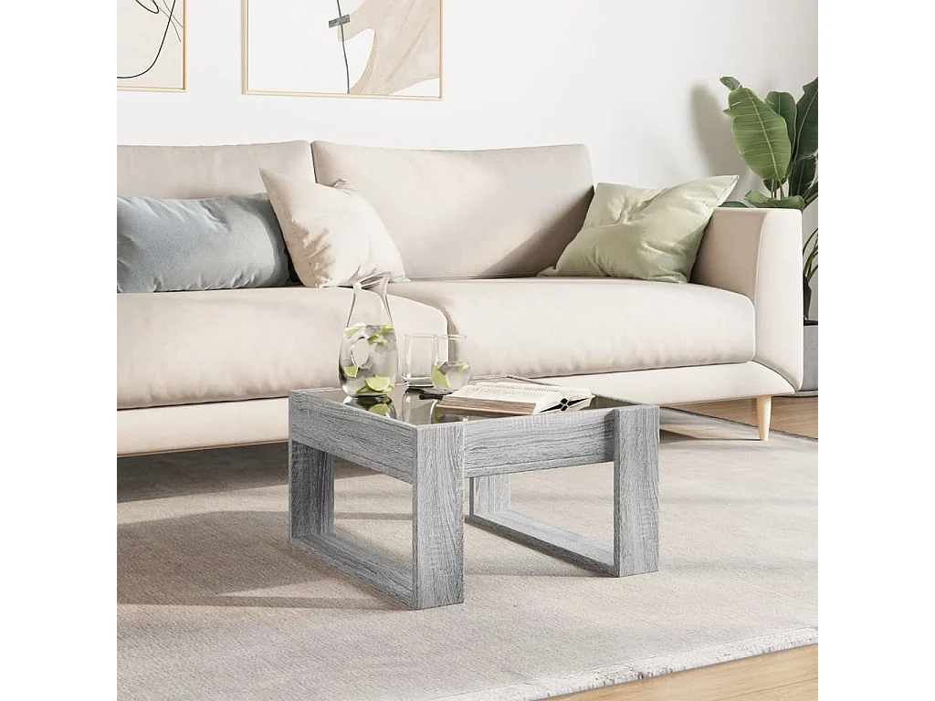 Tavolino da caffè LED Sonoma grigio infinity 50x53x30 cm