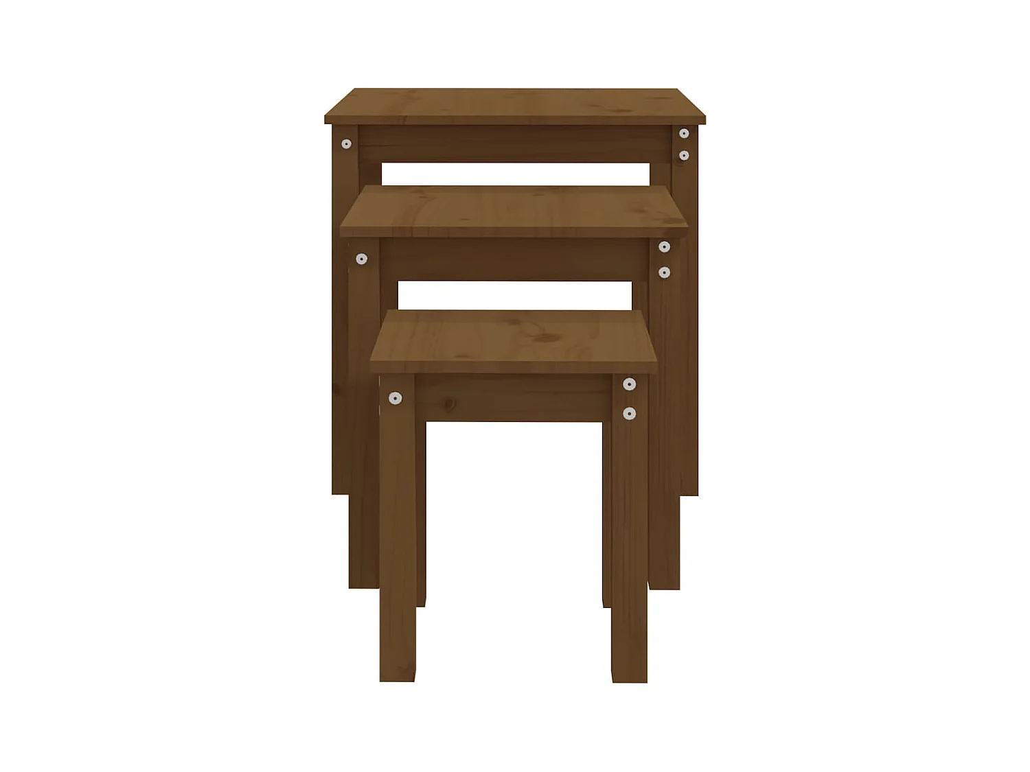 Bijzettafels 3 stuks Honingbruin Massief grenenhout