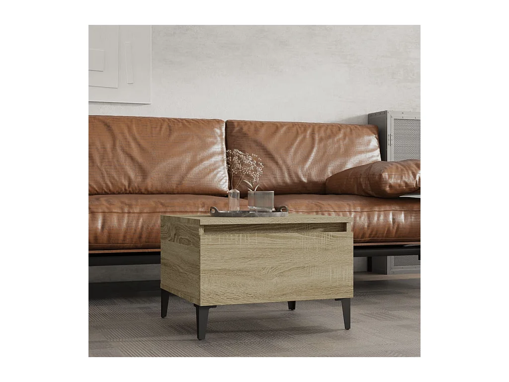 Tavolino laterale in rovere Sonoma 50x46x35 cm in legno ingegnerizzato