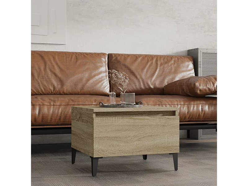 Mesa auxiliar de roble Sonoma 50x46x35 cm Madera de ingeniería