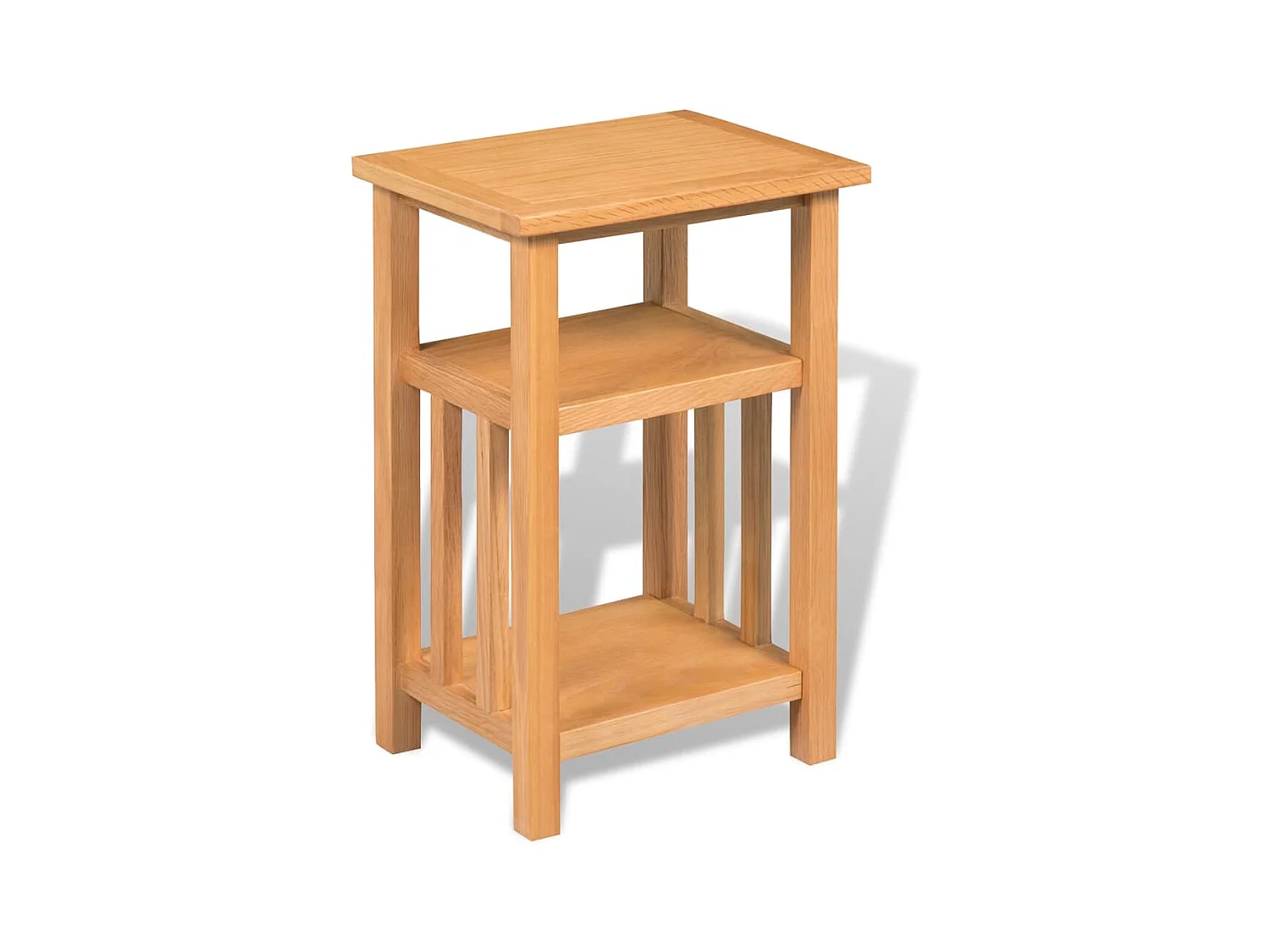 Bijzettafel met tijdschriftenrek Massief eiken 27x35x55 cm