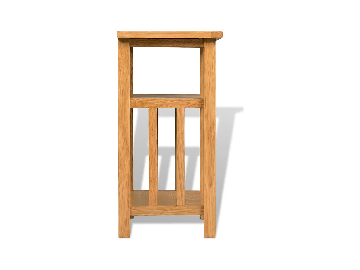 Bijzettafel met tijdschriftenrek Massief eiken 27x35x55 cm