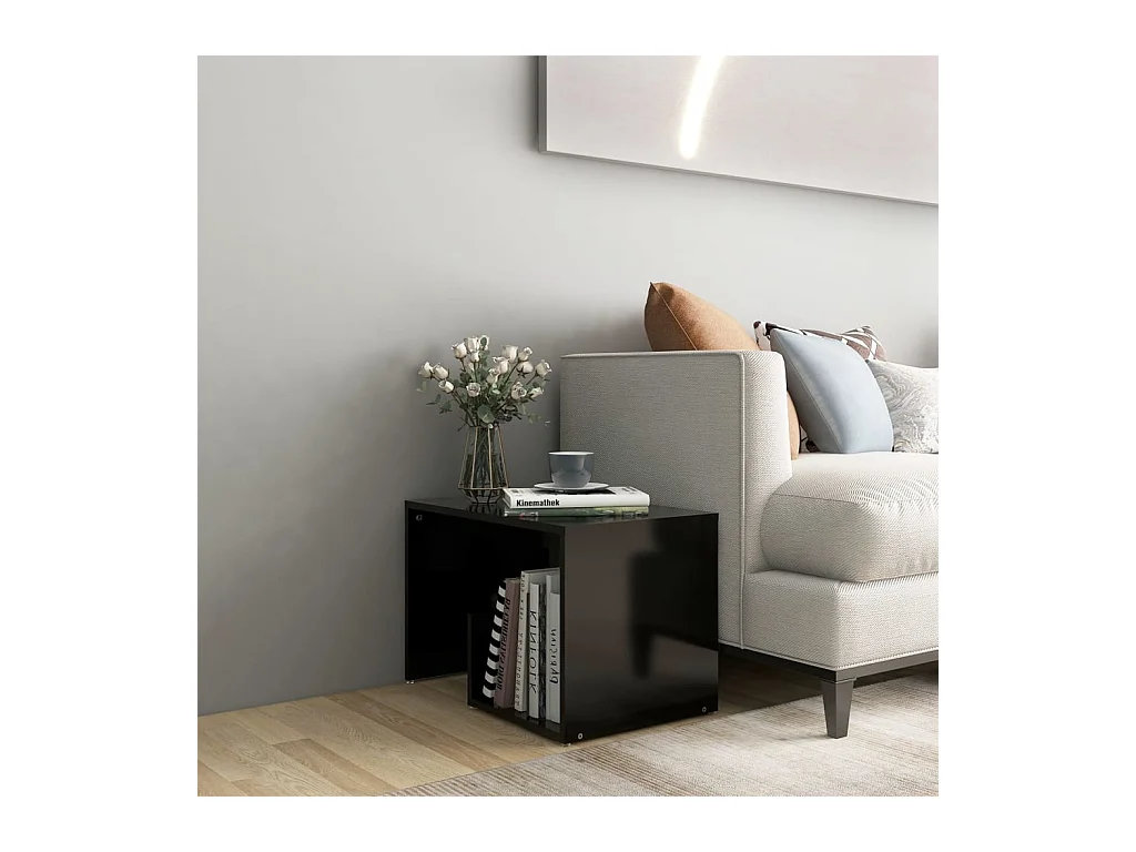 Schwarzer Beistelltisch 59x36x38 cm Holzwerkstoff