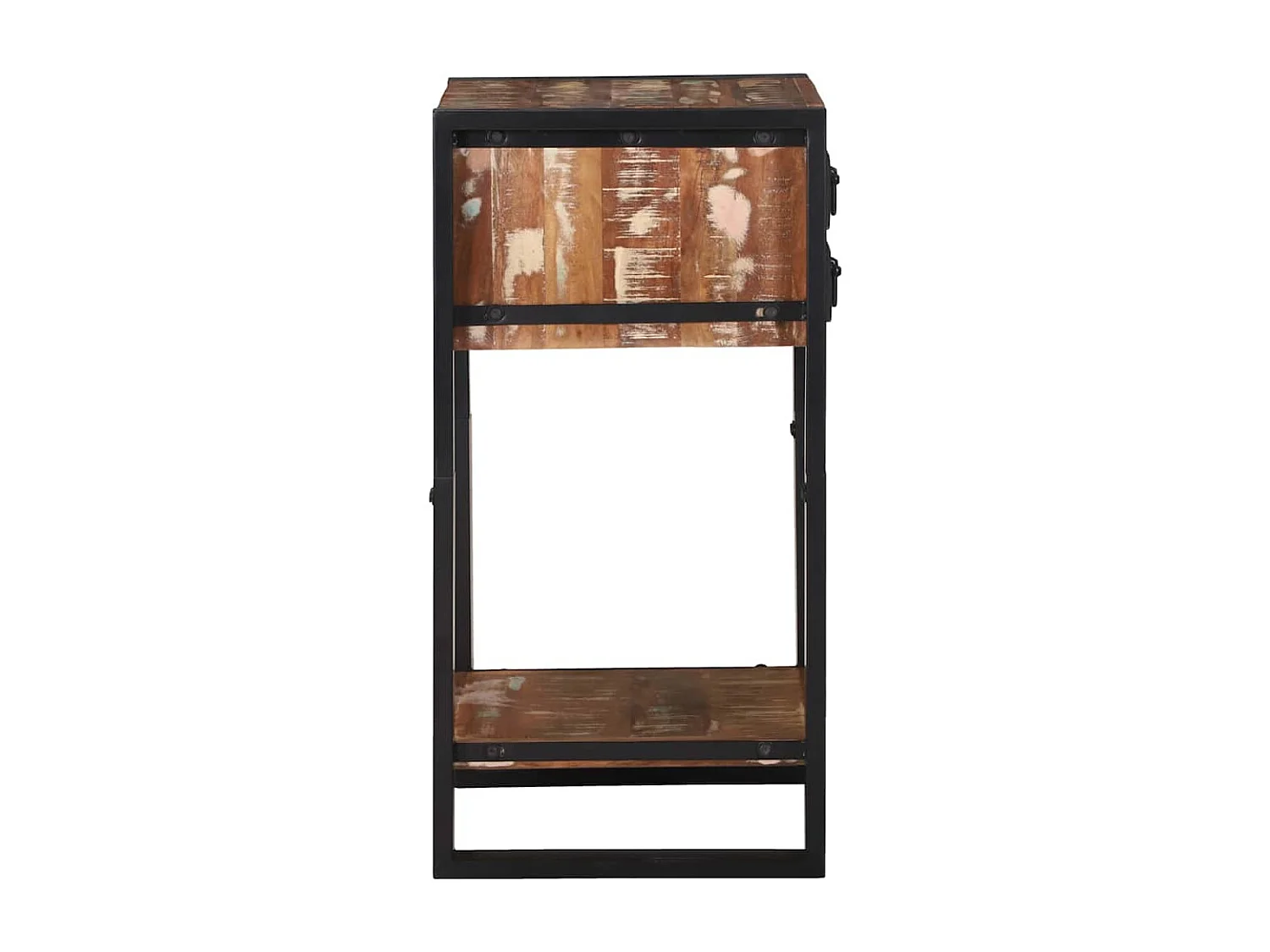 Table d'appoint avec tiroir Multicolore Bois récupéré massif