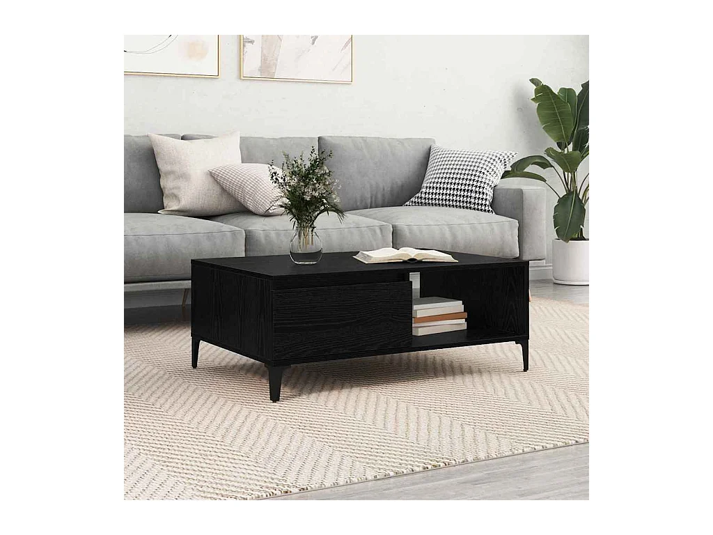 Table basse Chêne noir 90 x 60 x 35 cm Bois d'ingénierie