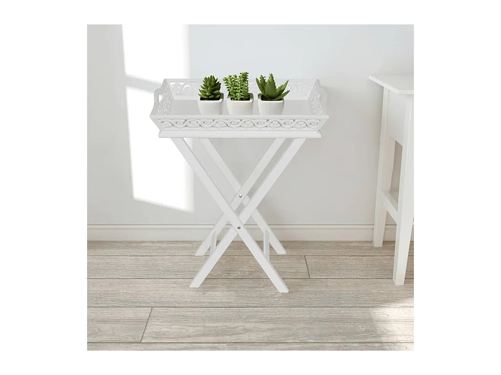 Mesa auxiliar con tapa blanca