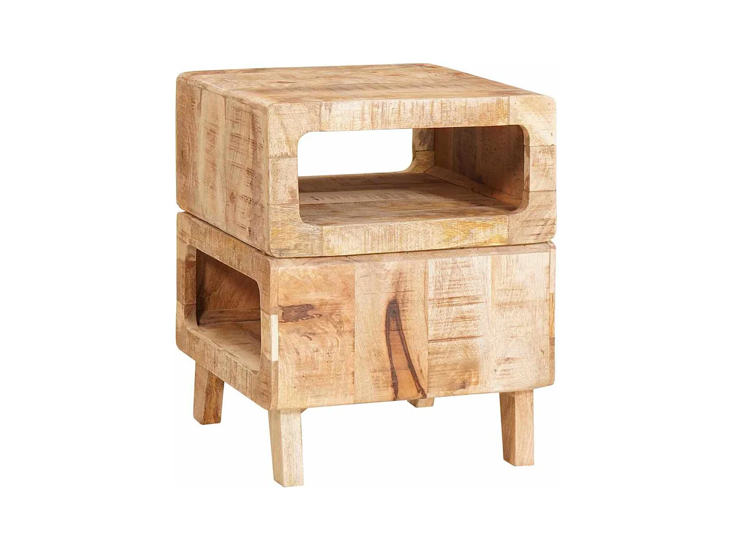 Mesas auxiliares Marrón 40 x 40 x 49 cm madera maciza de mango