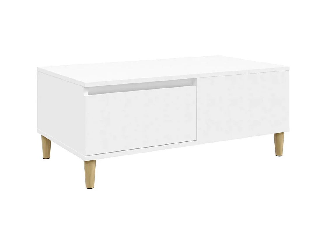Table basse Blanc 90x50x36,5 cm Bois d'ingénierie