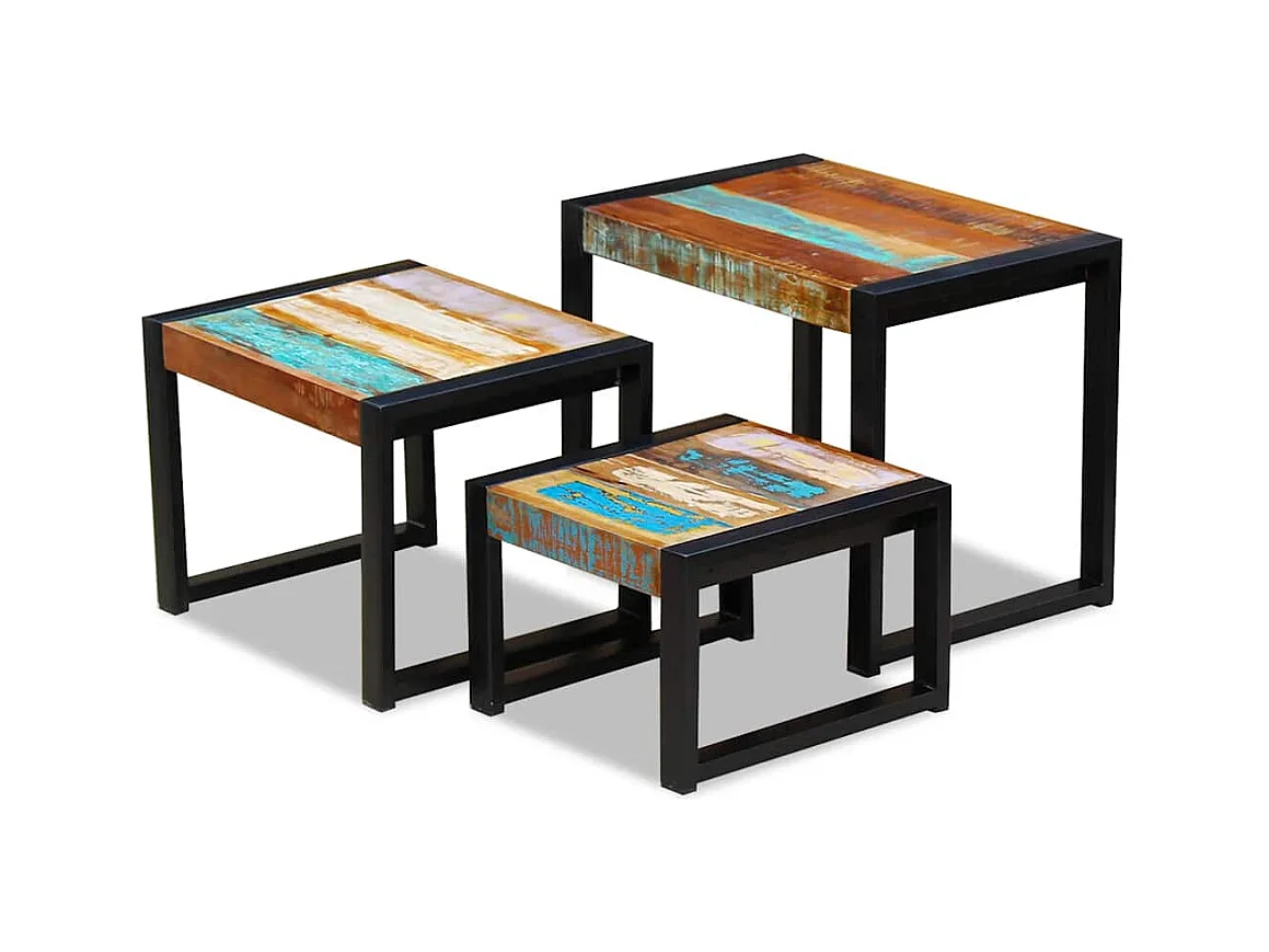 Satztische 3 Stück Massivholz