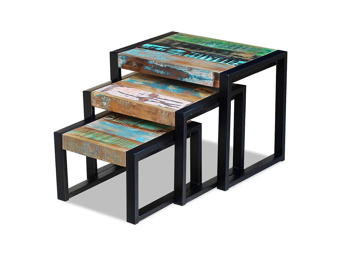 Satztische 3 Stück Massivholz