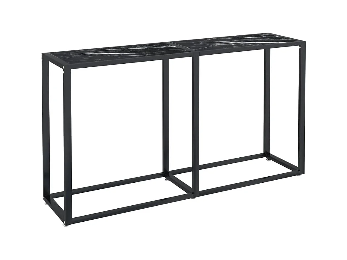 Consoletafel Zwart marmer 140x35x75,5 cm Gehard glas