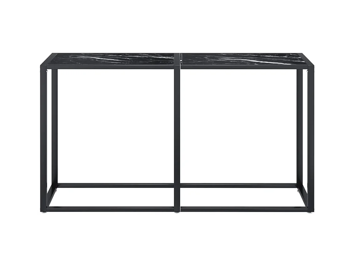 Consoletafel Zwart marmer 140x35x75,5 cm Gehard glas