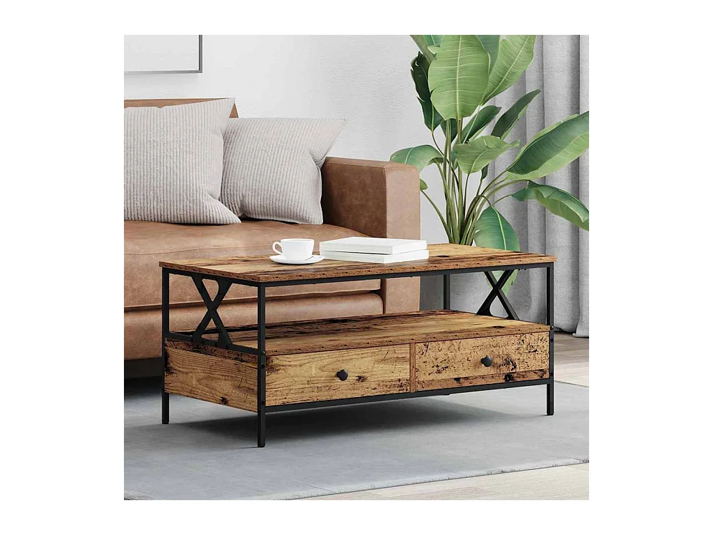 Table basse Bois ancien 100 x 51 x 45 cm Bois d'ingénierie