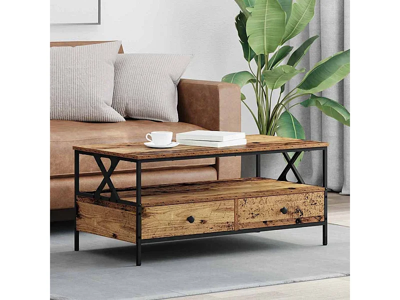 Table basse Bois ancien 100 x 51 x 45 cm Bois d'ingénierie