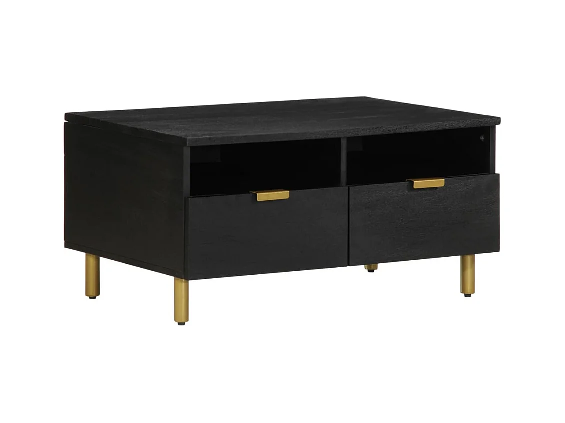 Zwarte salontafel 80x54x40 cm bewerkt hout