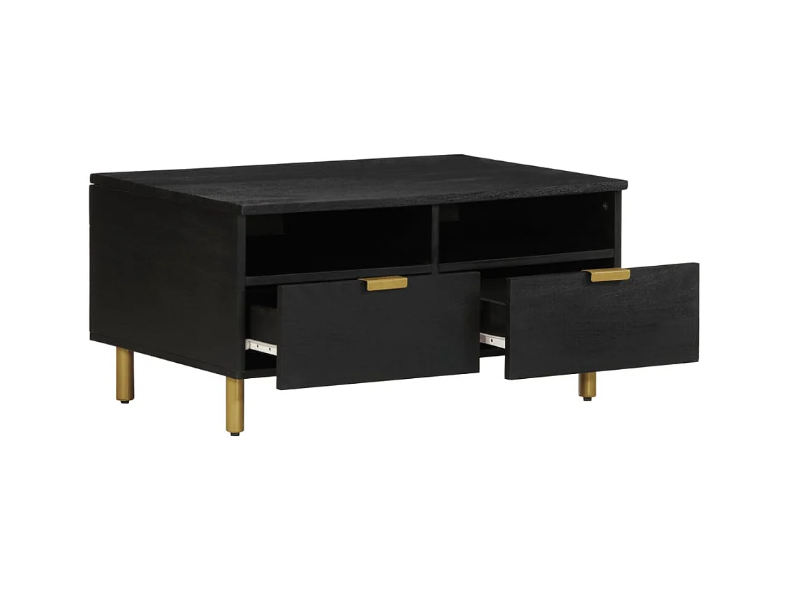 Zwarte salontafel 80x54x40 cm bewerkt hout