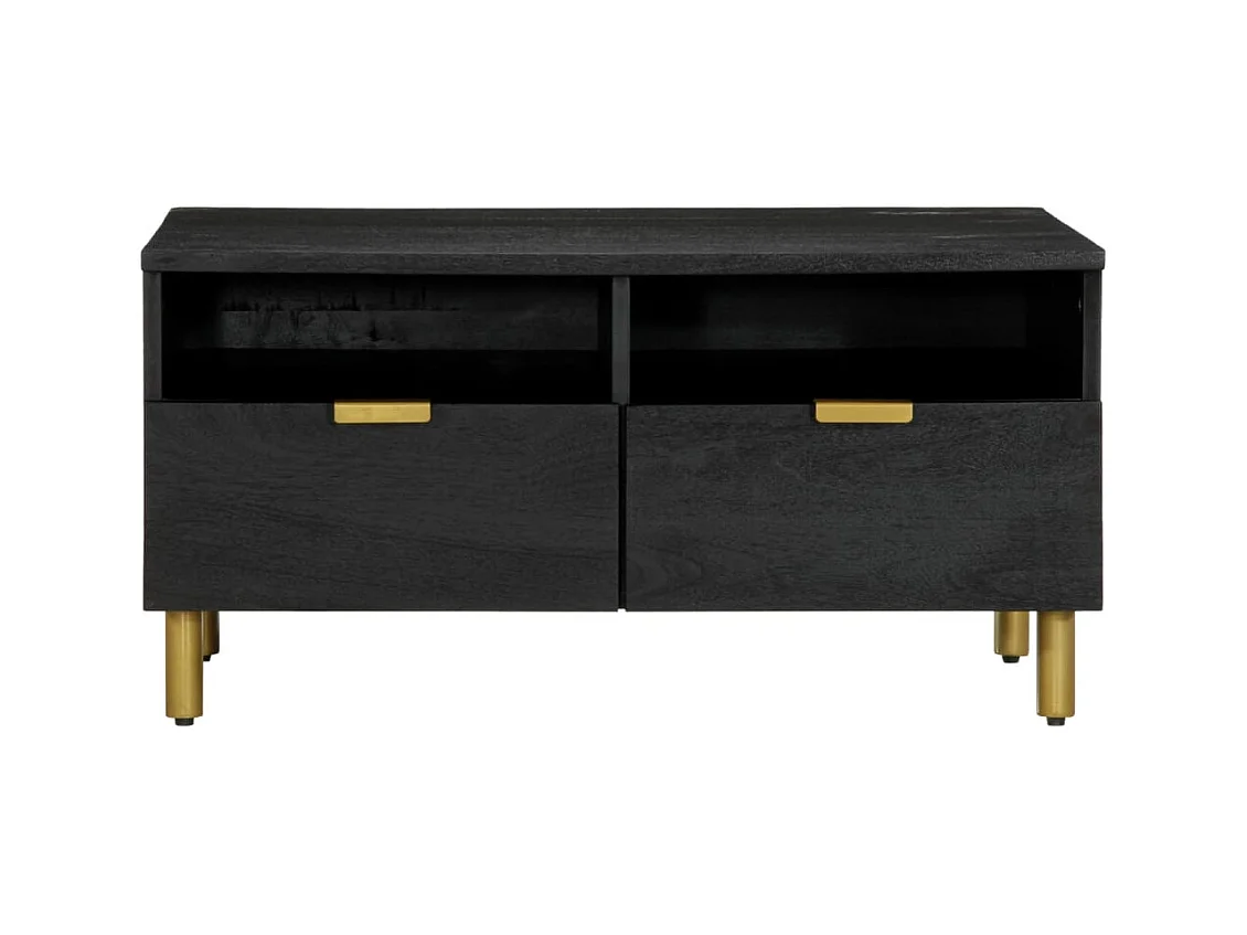 Zwarte salontafel 80x54x40 cm bewerkt hout