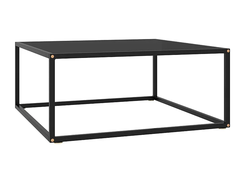 Tavolino nero con vetro nero 80x80x35 cm