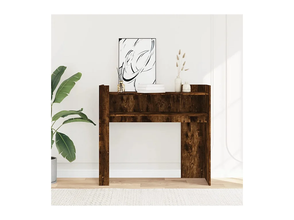 Consoletafel van gerookt eikenhout 100x35x90 cm, bewerkt hout
